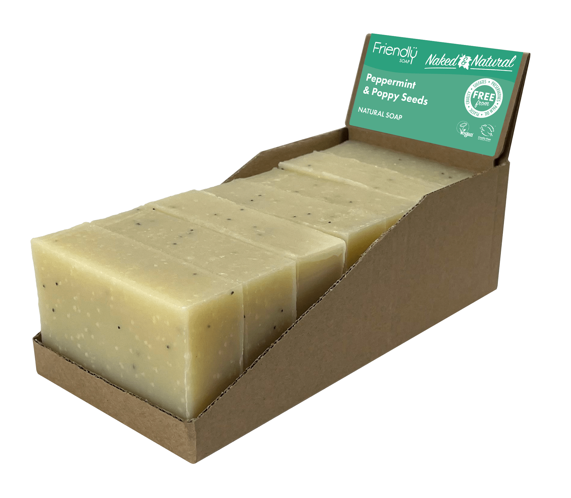 Peppermint & Poppy Seeds - Naked and Natural - Bath Soap - Shea Love London