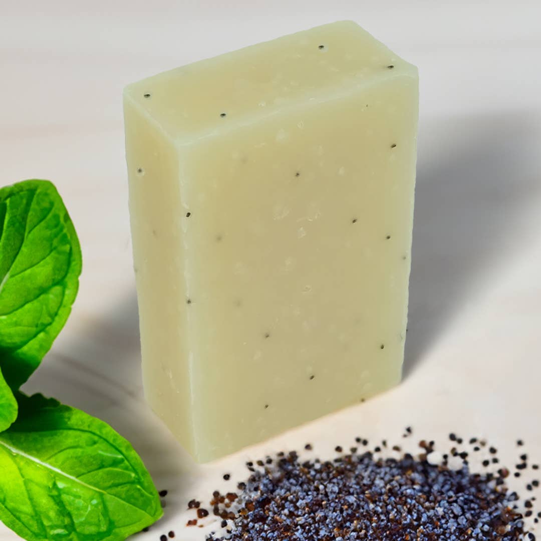 Peppermint & Poppy Seeds - Naked and Natural - Bath Soap - Shea Love London