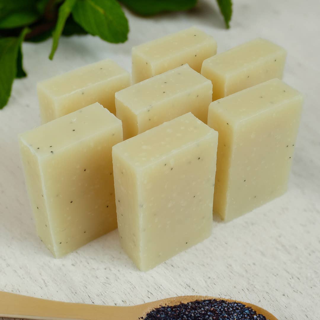 Peppermint & Poppy Seeds - Naked and Natural - Bath Soap - Shea Love London