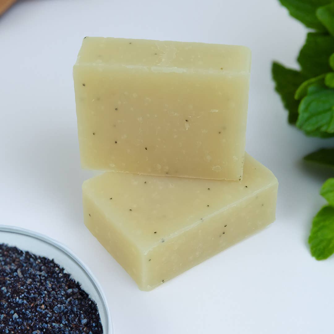 Peppermint & Poppy Seeds - Naked and Natural - Bath Soap - Shea Love London