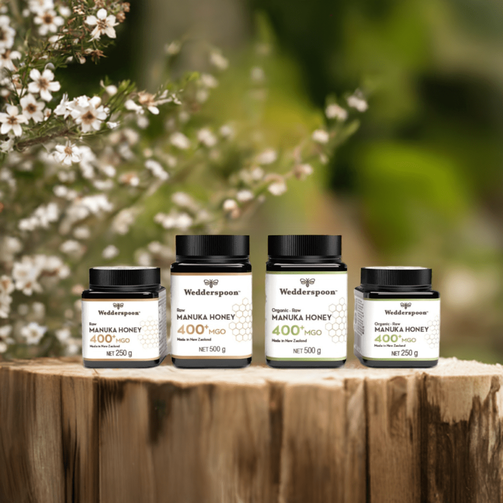 Wedderspoon Raw Manuka Honey 400 MGO (500g) – Unpasteurised High Potency - Shea Love London