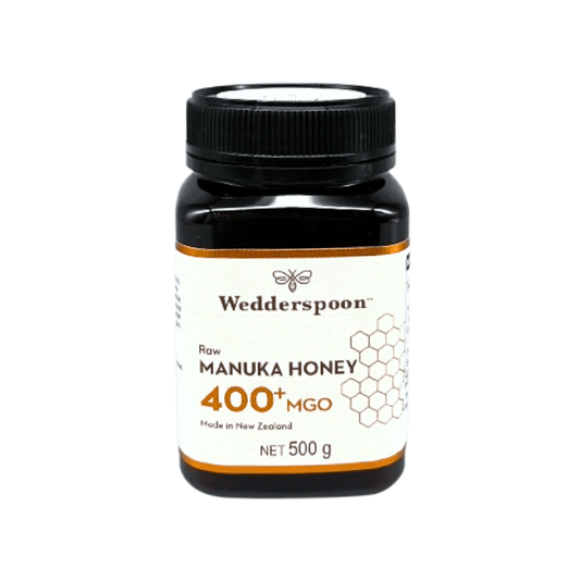 Wedderspoon Raw Manuka Honey 400 MGO (500g) – Unpasteurised High Potency - Shea Love London
