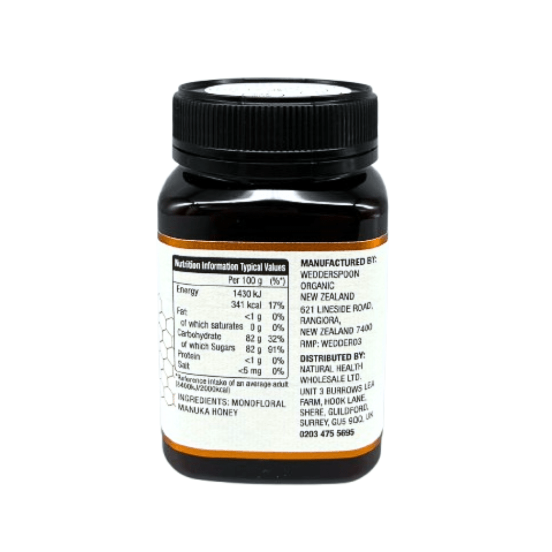 Wedderspoon Raw Manuka Honey 400 MGO (500g) – Unpasteurised High Potency - Shea Love London