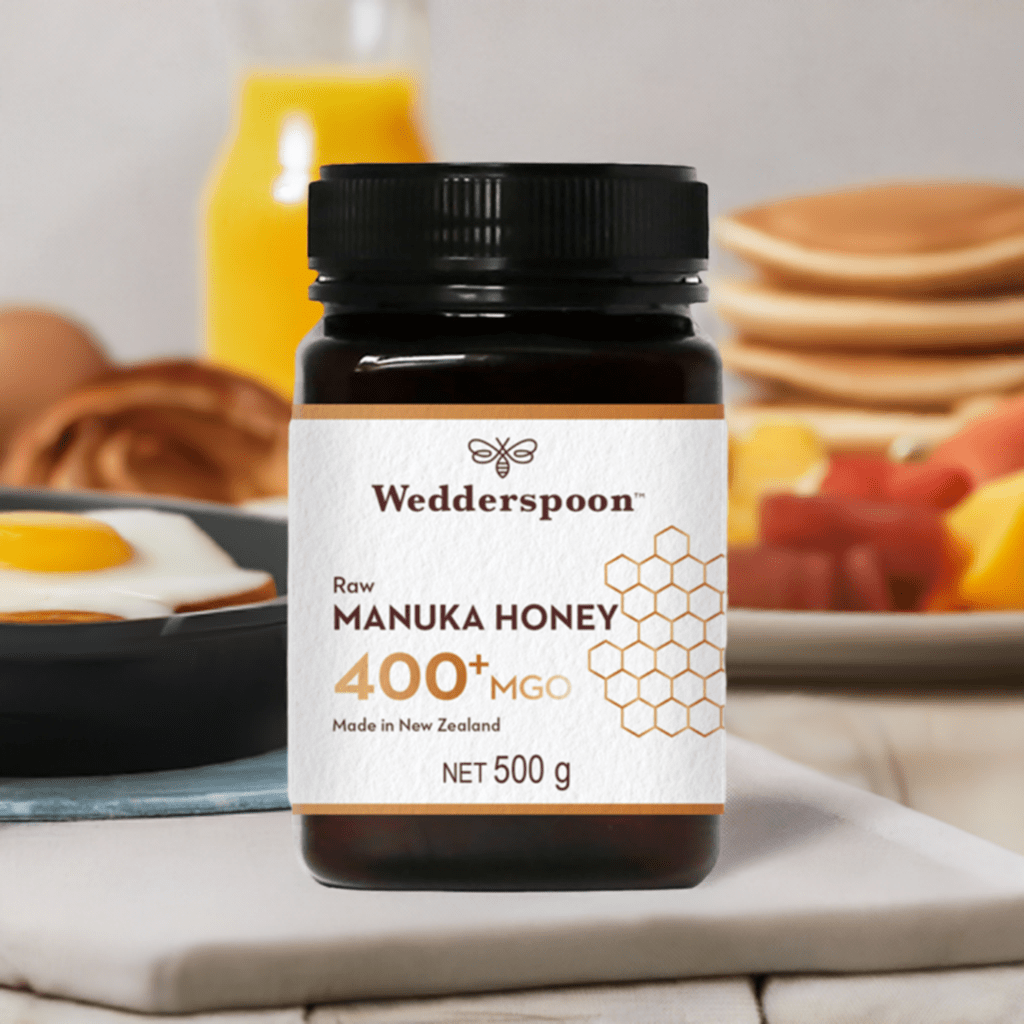 Wedderspoon Raw Manuka Honey 400 MGO (500g) – Unpasteurised High Potency - Shea Love London