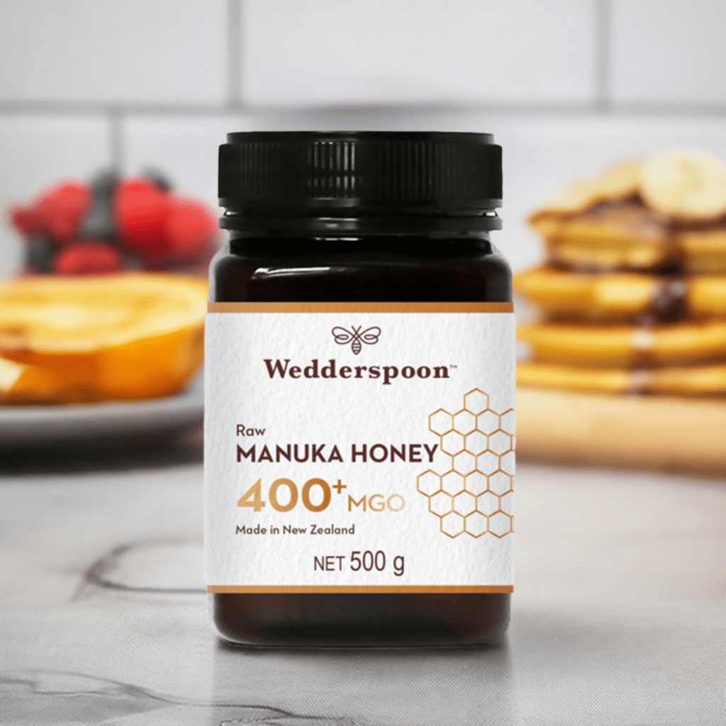 Wedderspoon Raw Manuka Honey 400 MGO (500g) – Unpasteurised High Potency - Shea Love London