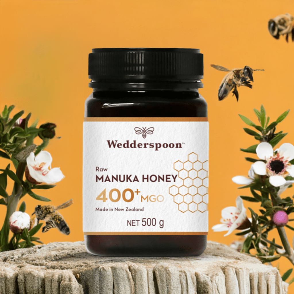 Wedderspoon Raw Manuka Honey 400 MGO (500g) – Unpasteurised High Potency - Shea Love London