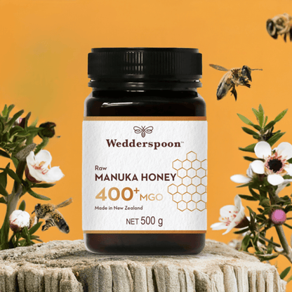 Wedderspoon Raw Manuka Honey 400 MGO (500g) – Unpasteurised High Potency - Shea Love London